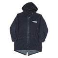 NAUTICA Mens Navy Blue Cotton Blend Parka Jacket XL Plain Zip Hooded