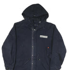 NAUTICA Mens Navy Blue Cotton Blend Parka Jacket XL Plain Zip Hooded