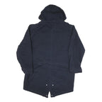 NAUTICA Mens Navy Blue Cotton Blend Parka Jacket XL Plain Zip Hooded