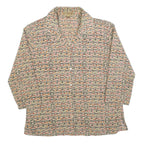 NOTATIONS Womens Beige Printed Long Sleeve Collared Shirt M Lightweight