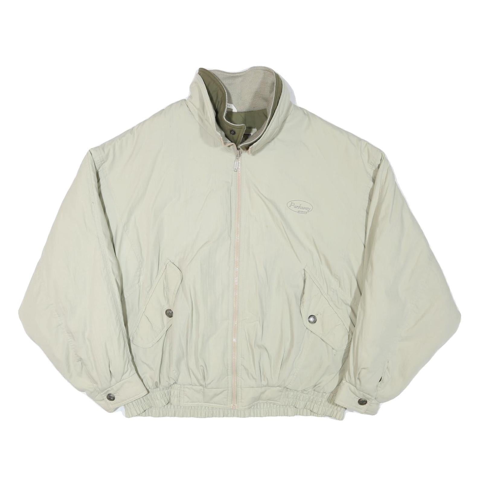 PARKWAY Mens Beige Outdoor Jacket L Polyester Blend Zip Plain Casual Lightweight