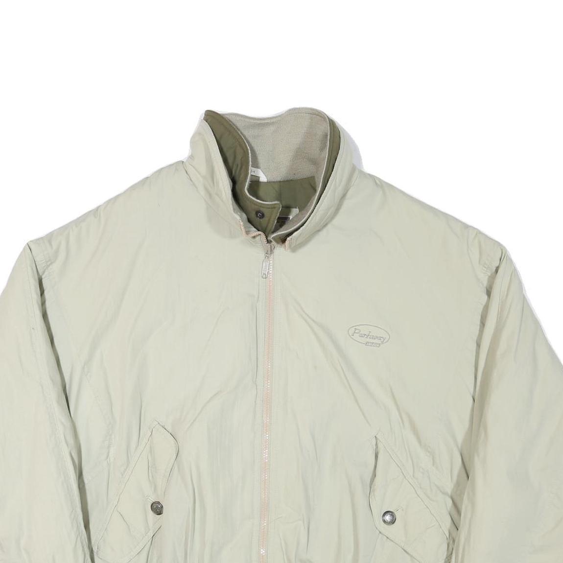 PARKWAY Mens Beige Outdoor Jacket L Polyester Blend Zip Plain Casual Lightweight