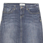 MAURICES Womens Blue Denim Mini Skirt Cotton Blend XL Casual Knee Length Zip