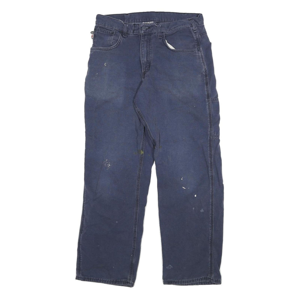 CARHARTT Mens Regular Fit Blue Denim Jeans W30 L27 Workwear Utility Zip Closure