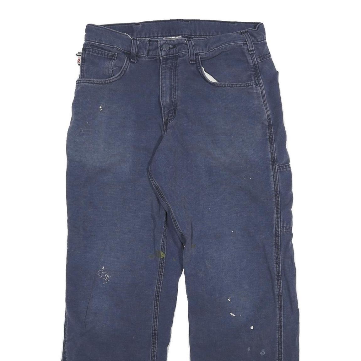 CARHARTT Mens Regular Fit Blue Denim Jeans W30 L27 Workwear Utility Zip Closure