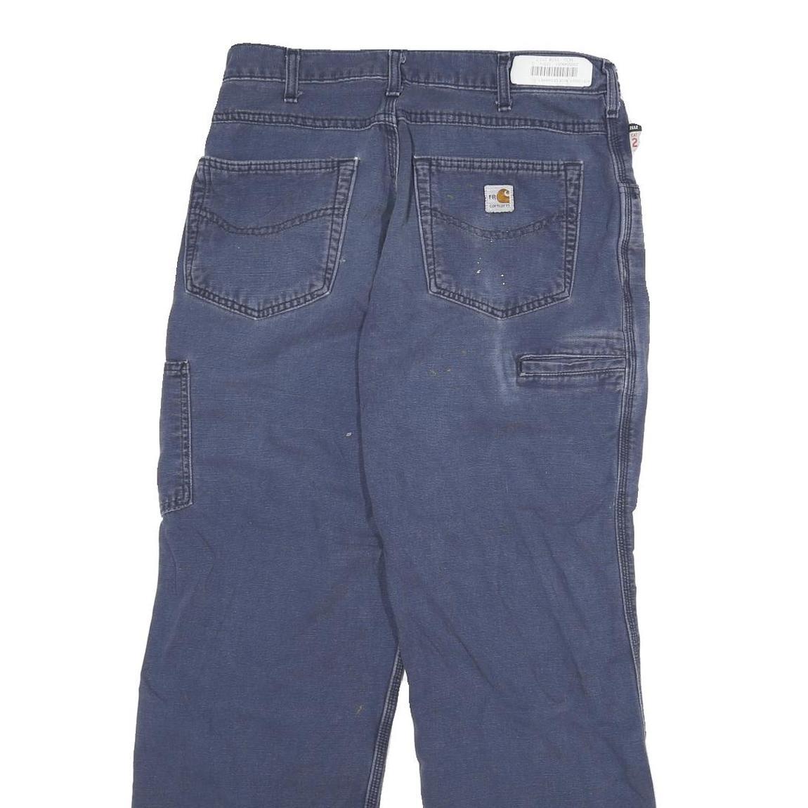 CARHARTT Mens Regular Fit Blue Denim Jeans W30 L27 Workwear Utility Zip Closure