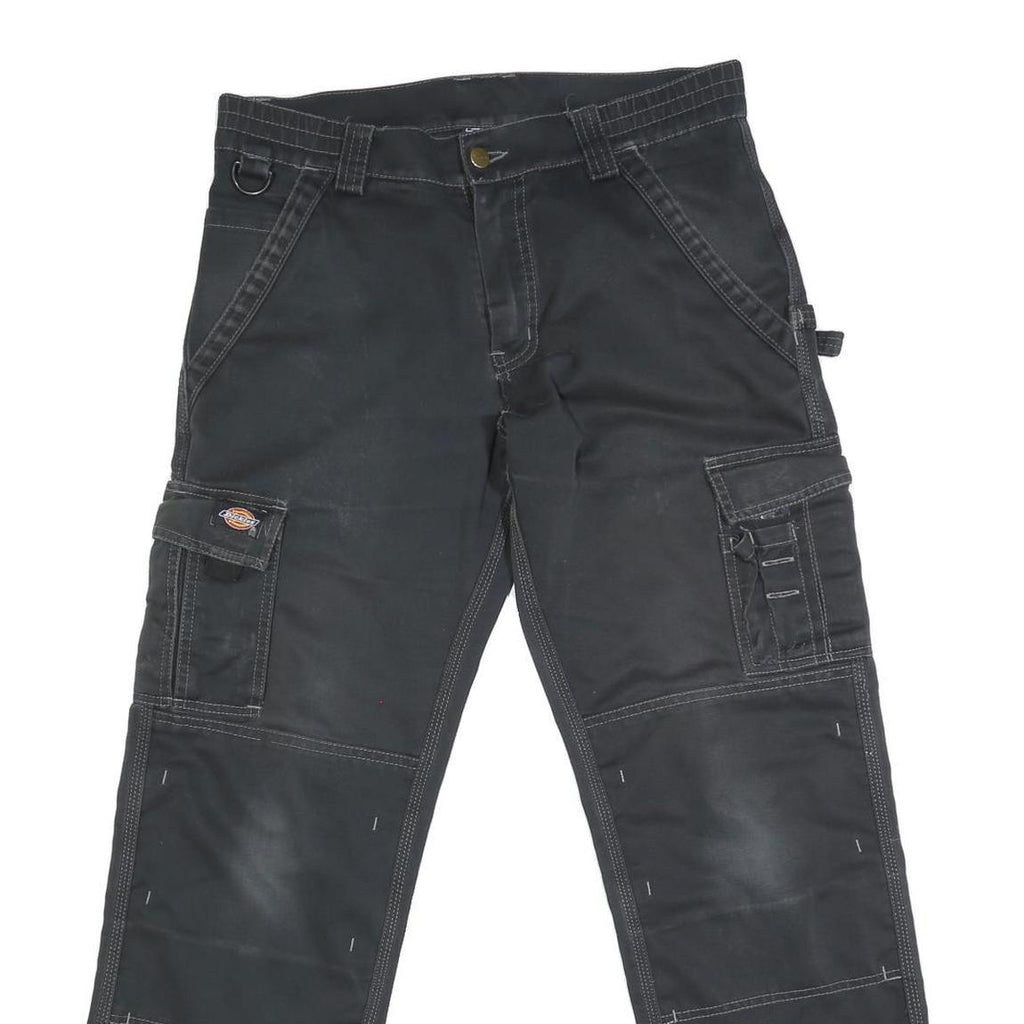 DICKIES Mens Black Regular Fit Cargo Trousers W32 L29 Workwear Zip Closure