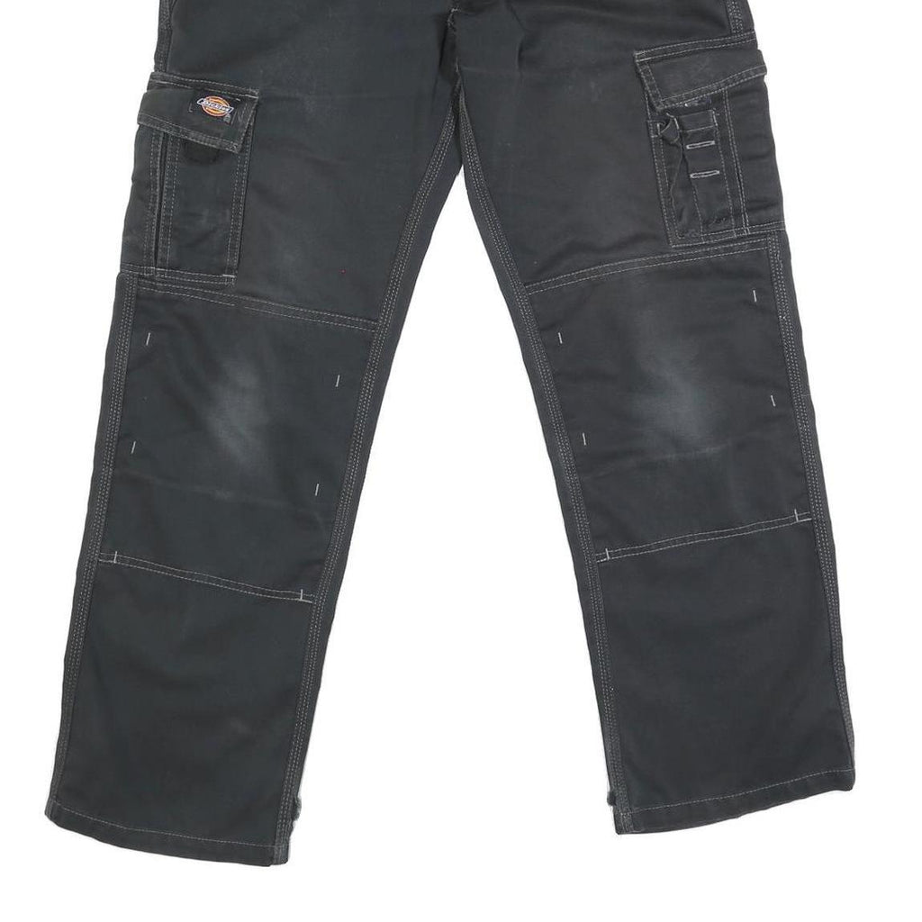 DICKIES Mens Black Regular Fit Cargo Trousers W32 L29 Workwear Zip Closure