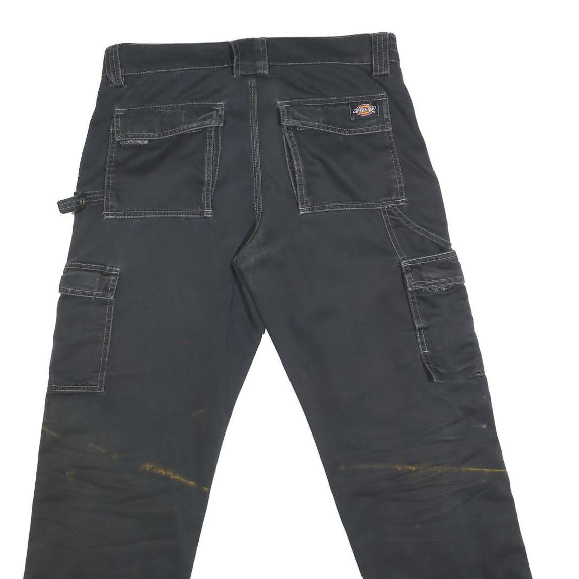 DICKIES Mens Black Regular Fit Cargo Trousers W32 L29 Workwear Zip Closure