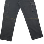 DICKIES Mens Black Regular Fit Cargo Trousers W32 L29 Workwear Zip Closure