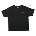 CHAMPION Mens Black XL T-Shirt Short Sleeve Crew Neck Logo Graphic Cotton Blend