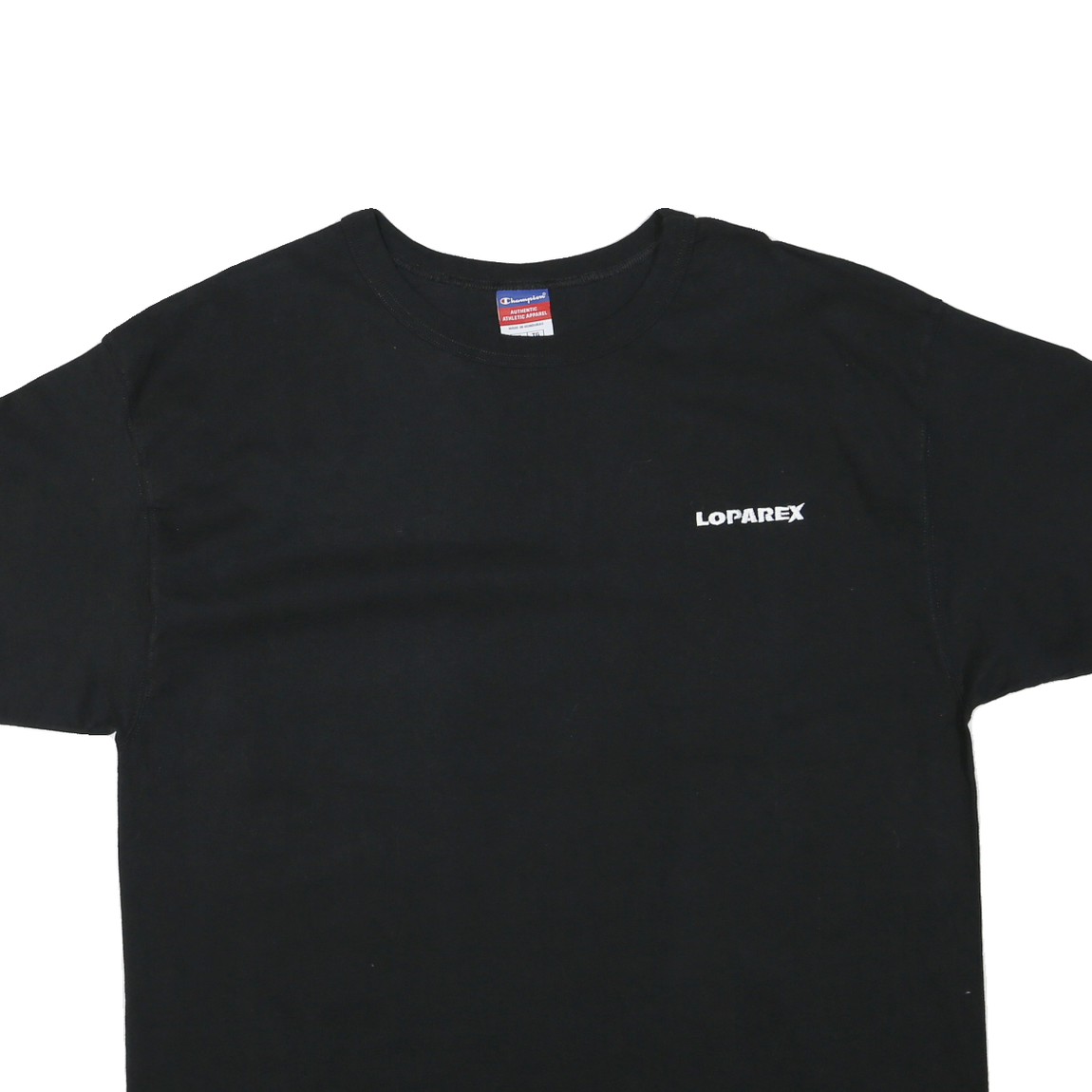 CHAMPION Mens Black XL T-Shirt Short Sleeve Crew Neck Logo Graphic Cotton Blend