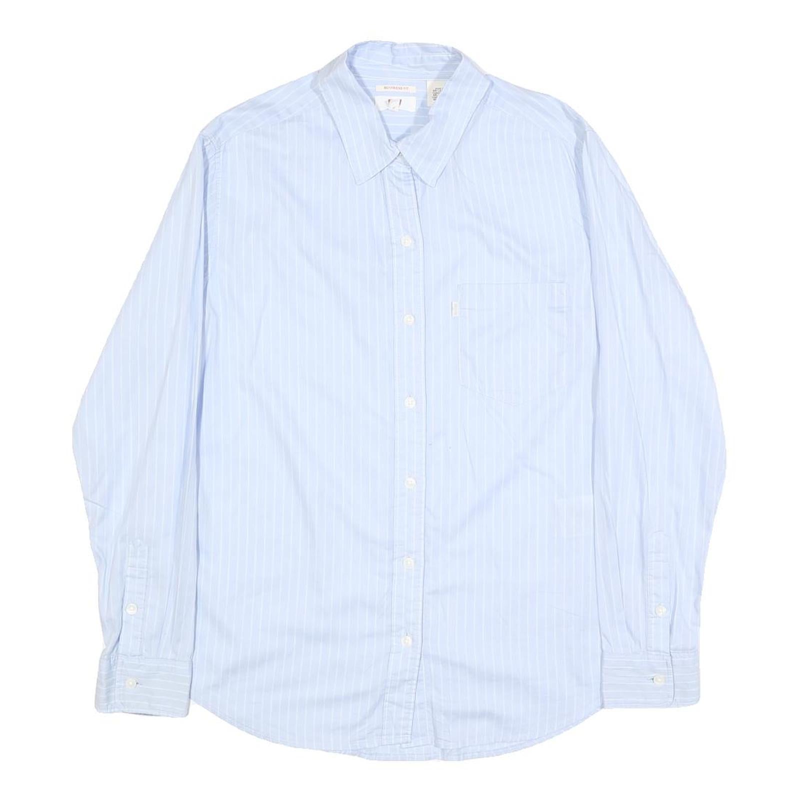 LEVI'S Womens Blue & White Striped Shirt S Cotton Button Down Long Sleeve