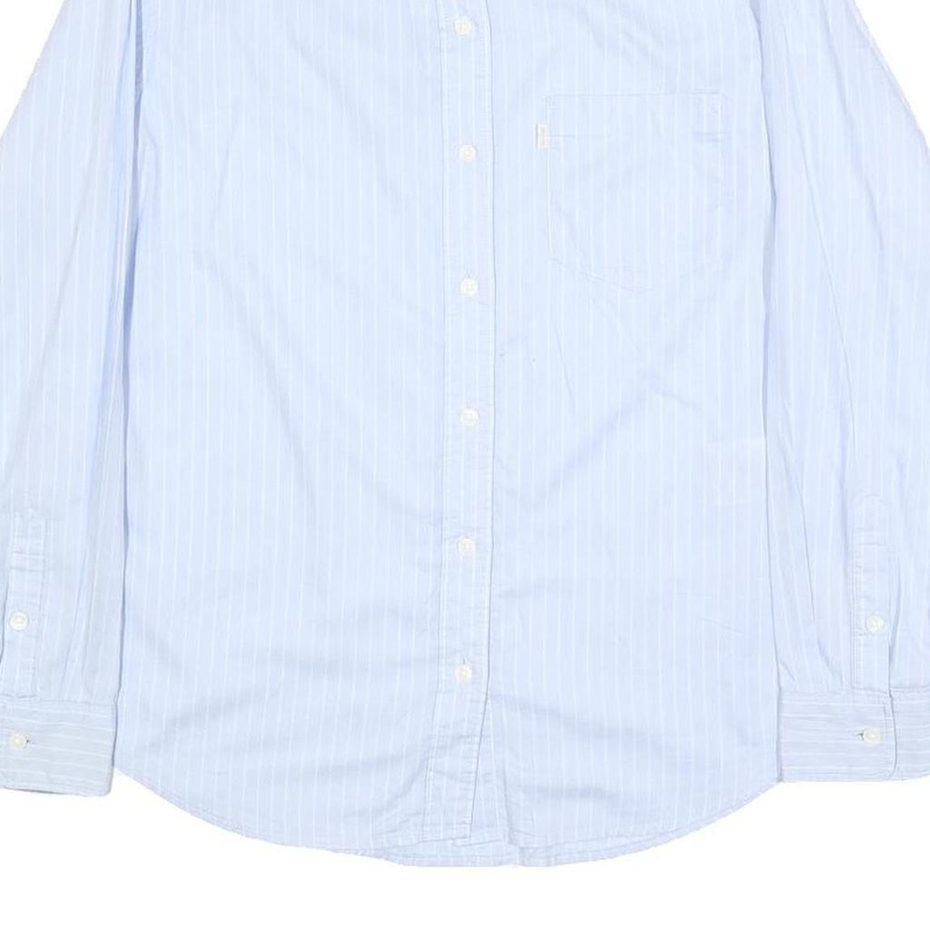 LEVI'S Womens Blue & White Striped Shirt S Cotton Button Down Long Sleeve