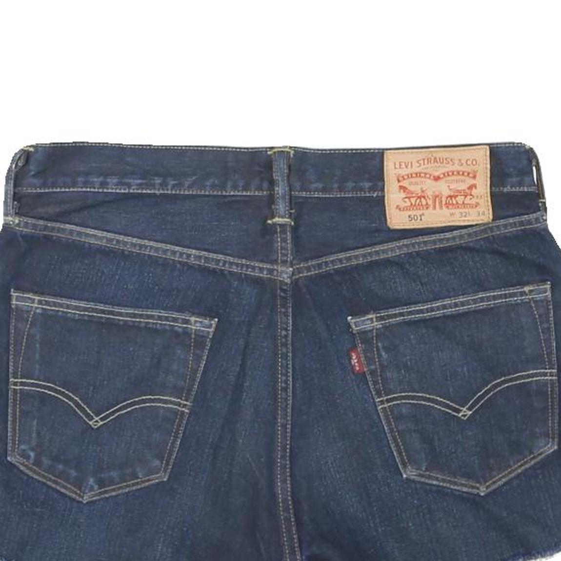 LEVI'S Womens Denim Blue Cut-Off Shorts L W31 Distressed Hem Casual