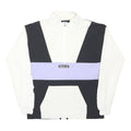 ELLESSE Womens White & Lilac Panel Zip Jacket UK 8 Cotton Casual Activewear