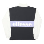 ELLESSE Womens White & Lilac Panel Zip Jacket UK 8 Cotton Casual Activewear
