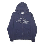 ABERCROMBIE & FITCH Mens Navy Blue Zip Hoodie XL Cotton Blend Casual Sweatshirt