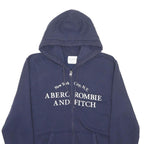 ABERCROMBIE & FITCH Mens Navy Blue Zip Hoodie XL Cotton Blend Casual Sweatshirt