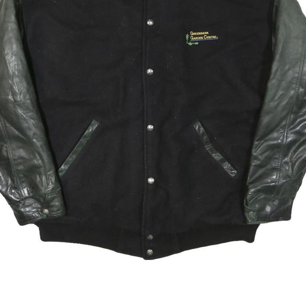 TRIMARK Mens Black & Dark Green Greenbank Garden Centre Wool Blend Button Jacket