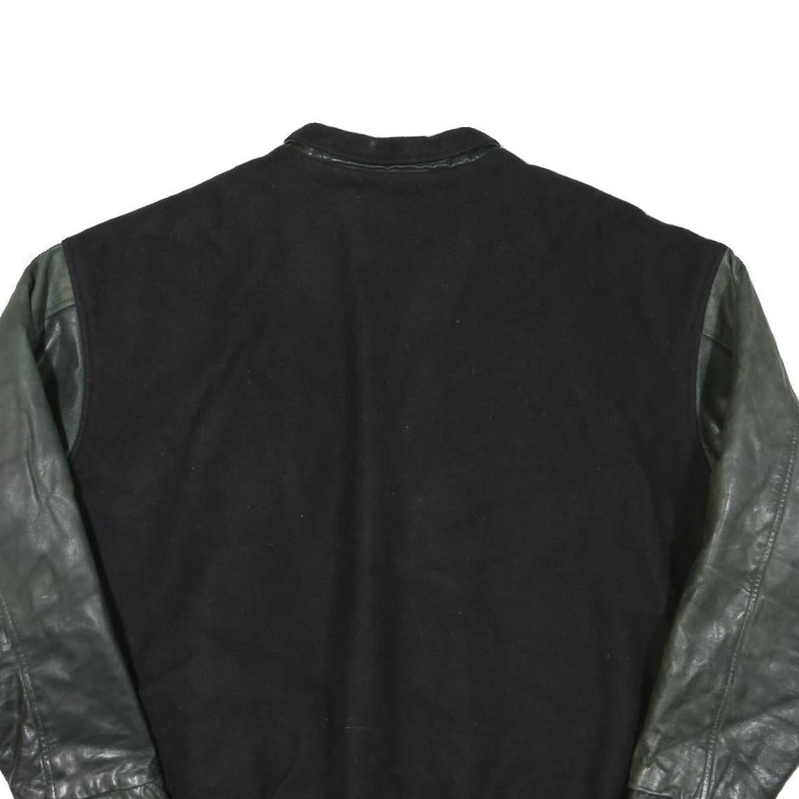 TRIMARK Mens Black & Dark Green Greenbank Garden Centre Wool Blend Button Jacket