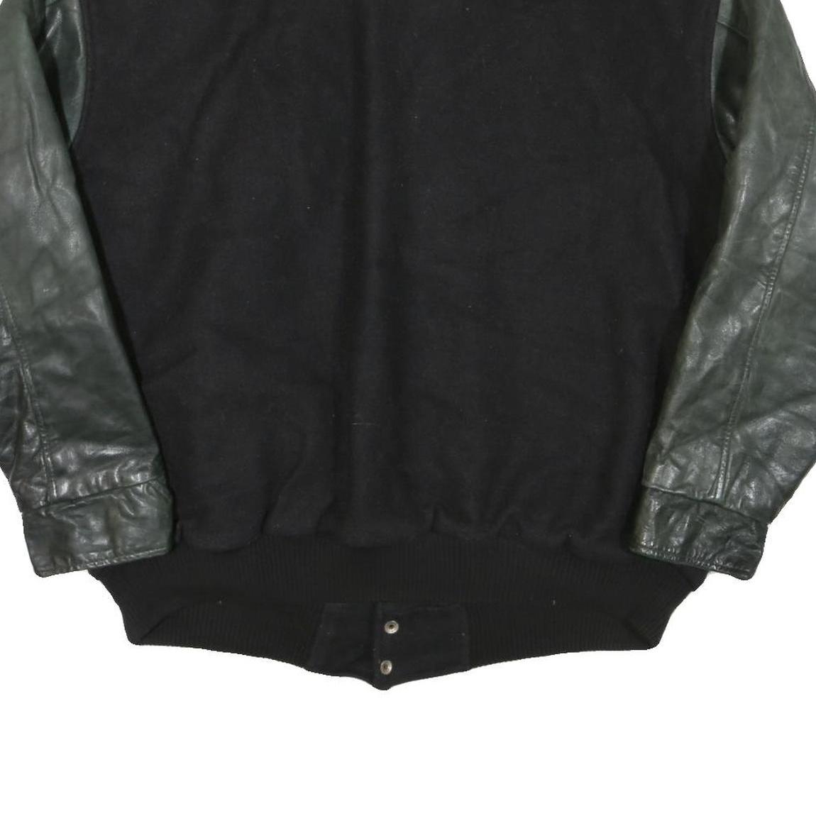 TRIMARK Mens Black & Dark Green Greenbank Garden Centre Wool Blend Button Jacket