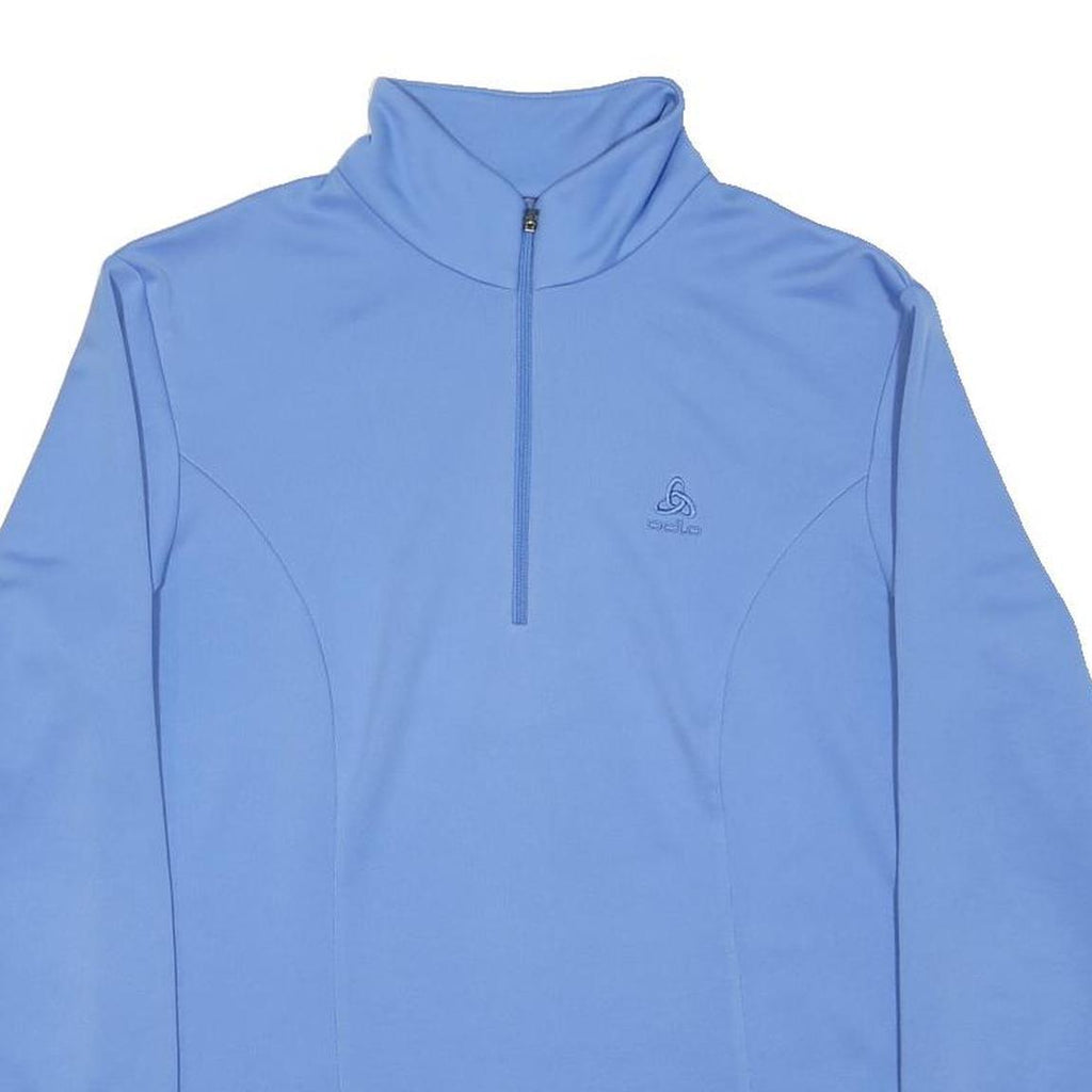 ODLO Womens Blue 1/4 Zip Sweatshirt S Lightweight Activewear Outdoor