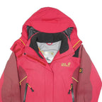JACK WOLFSKIN Womens Red & Dark Red Outdoor Jacket M Polyester Blend Zip