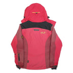JACK WOLFSKIN Womens Red & Dark Red Outdoor Jacket M Polyester Blend Zip