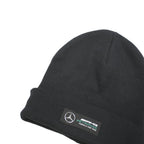 AMG Petaronas Mens Black Motorsport Beanie Cotton Blend Knit Logo Winter Hat S