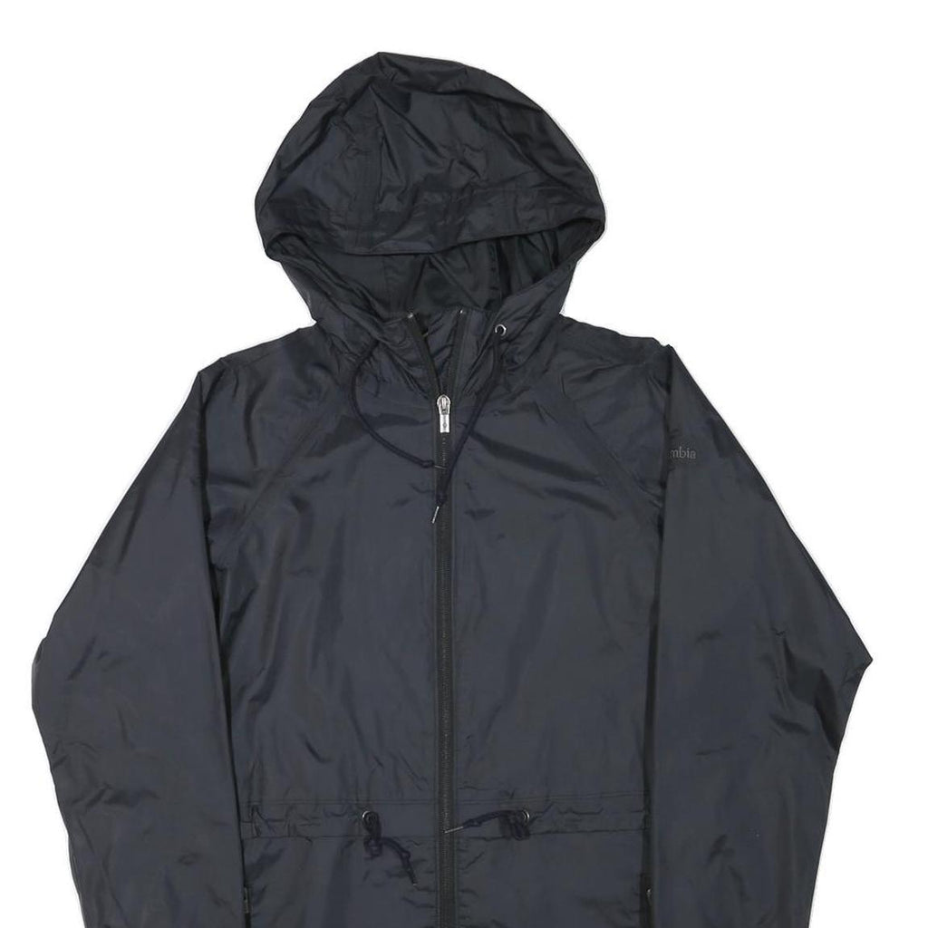 COLUMBIA Womens Black Outdoor Jacket XS Polyester Blend Plain Weatherproof Zip