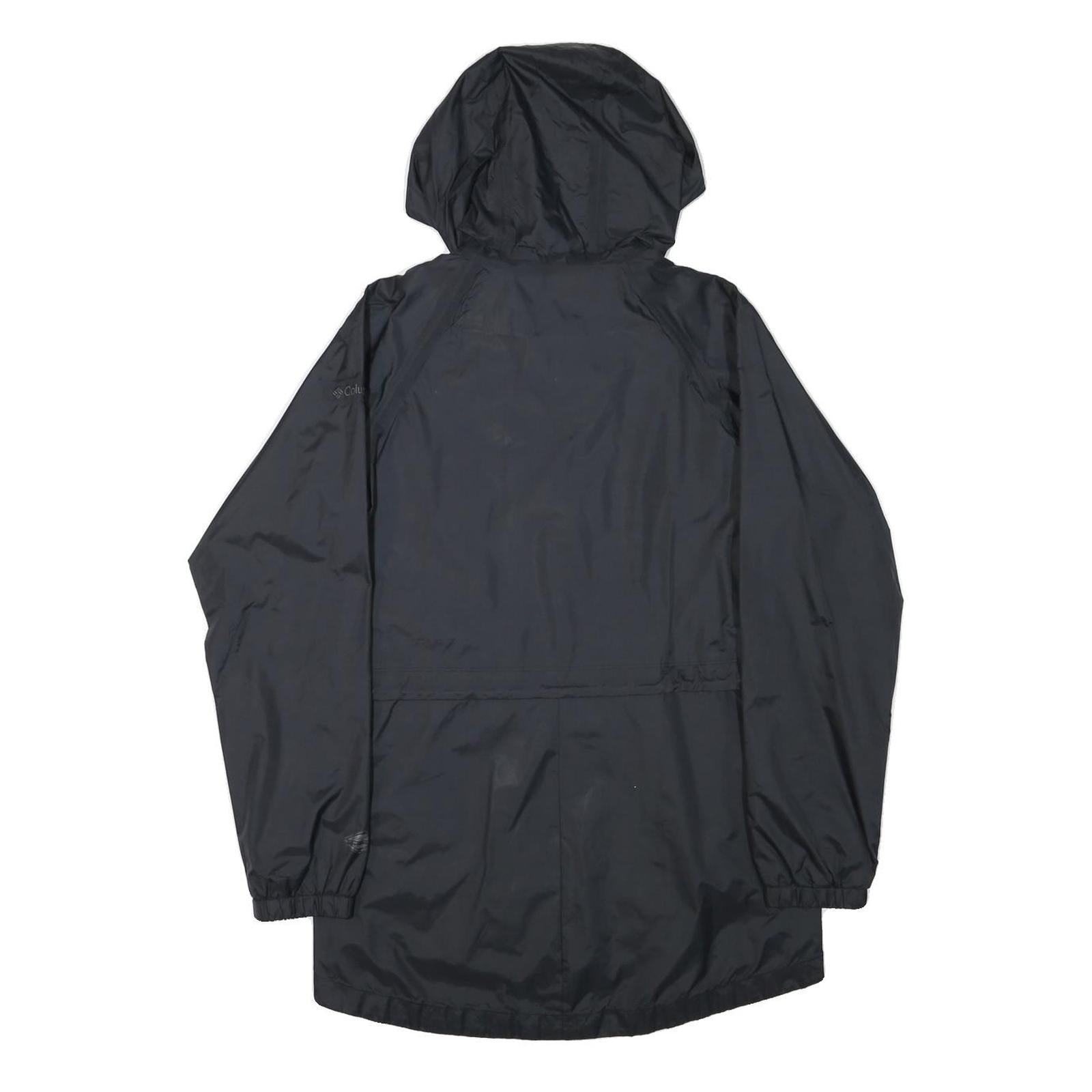 COLUMBIA Womens Black Outdoor Jacket XS Polyester Blend Plain Weatherproof Zip