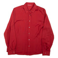 Womens Plain Shirt Red Long Sleeve L