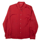 Womens Plain Shirt Red Long Sleeve L