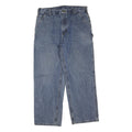CARHARTT Mens Blue Regular Straight Denim Medium W36 L30 Cotton Blend Zip Jeans
