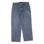CARHARTT Mens Blue Regular Straight Denim Medium W36 L30 Cotton Blend Zip Jeans