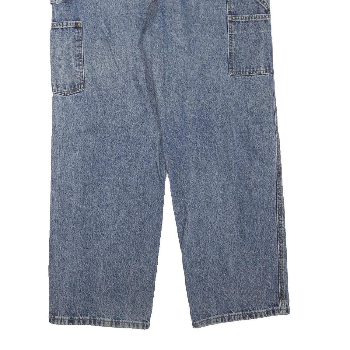 CARHARTT Mens Blue Regular Straight Denim Medium W36 L30 Cotton Blend Zip Jeans