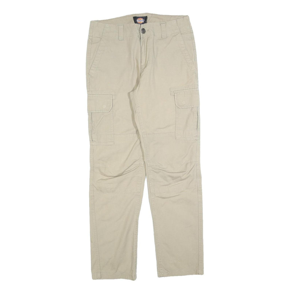 DICKIES Womens Cotton Blend Beige Slim Tapered Trousers W29 L29 Cargo Pockets