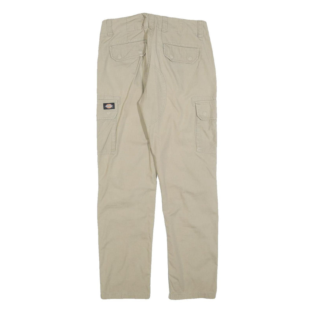 DICKIES Womens Cotton Blend Beige Slim Tapered Trousers W29 L29 Cargo Pockets