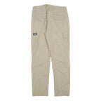 DICKIES Womens Cotton Blend Beige Slim Tapered Trousers W29 L29 Cargo Pockets