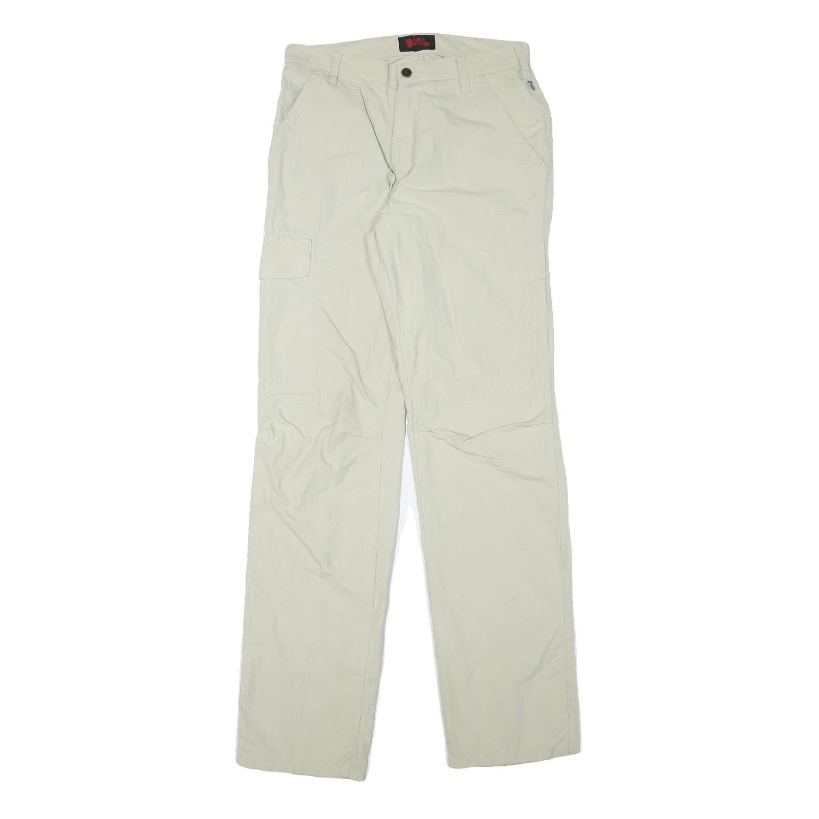 FJALLRAVEN Mens Polyester Blend Beige Regular Straight Trousers W29 L34 Outdoor