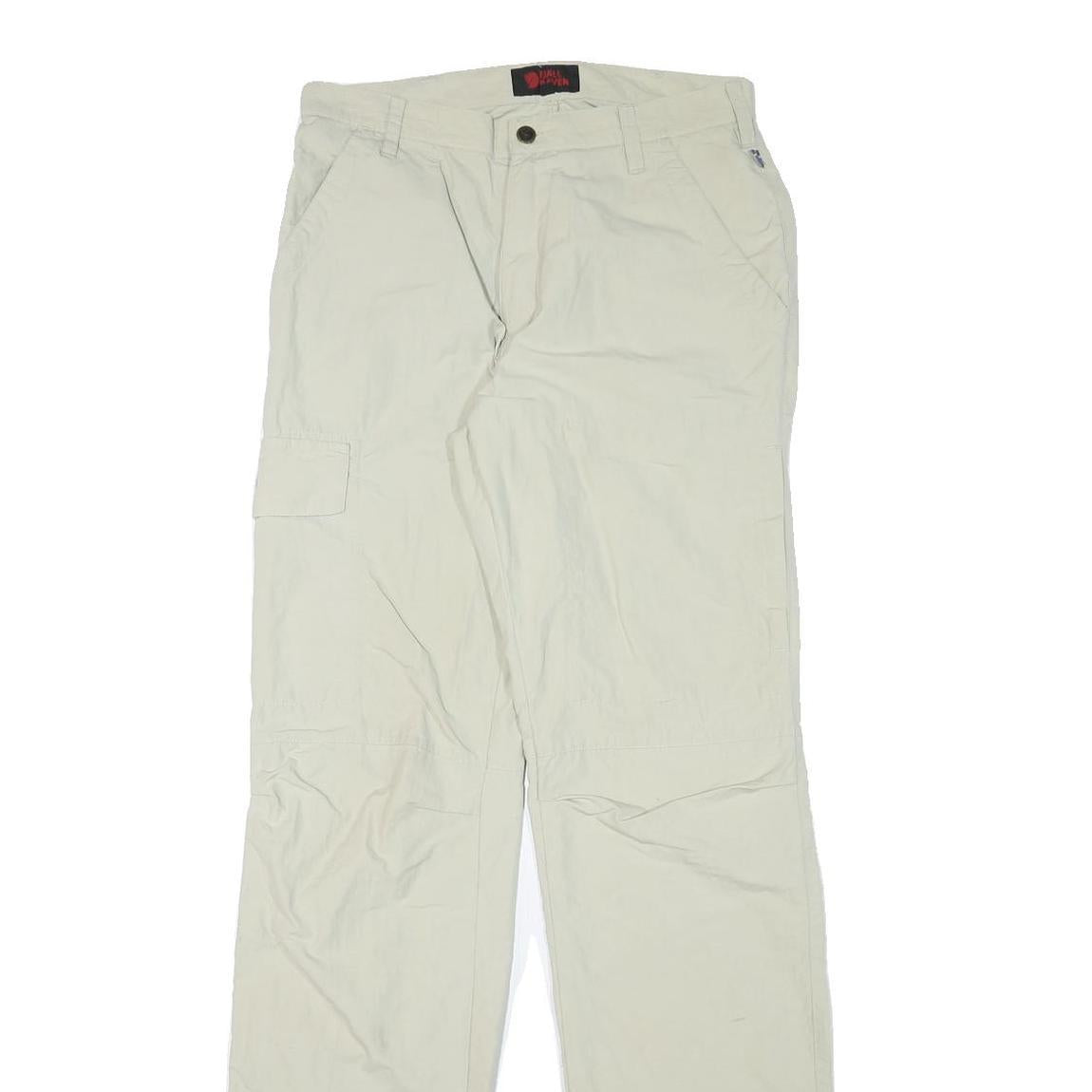 FJALLRAVEN Mens Polyester Blend Beige Regular Straight Trousers W29 L34 Outdoor