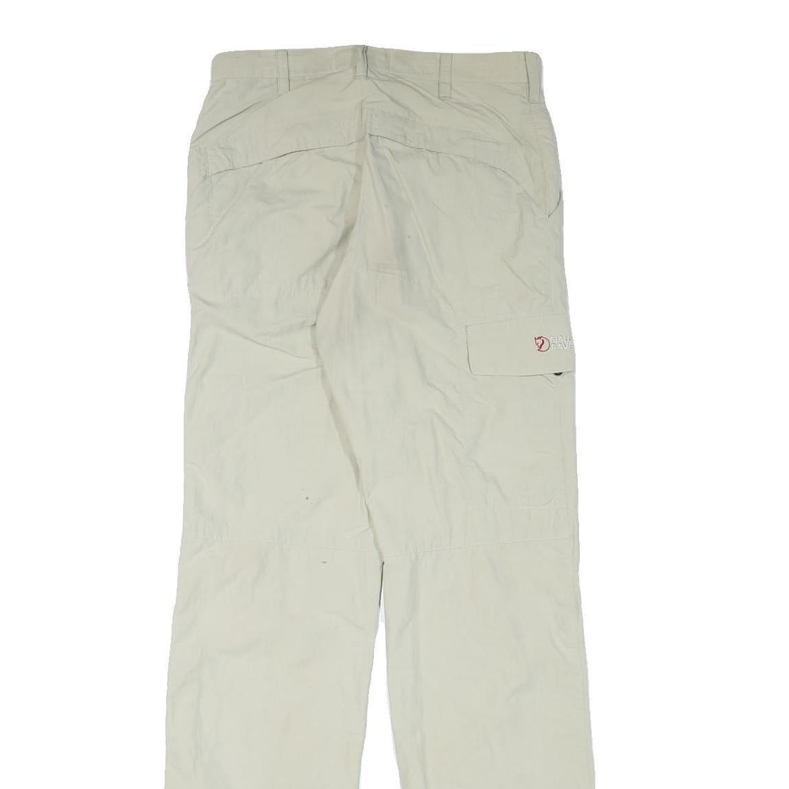 FJALLRAVEN Mens Polyester Blend Beige Regular Straight Trousers W29 L34 Outdoor