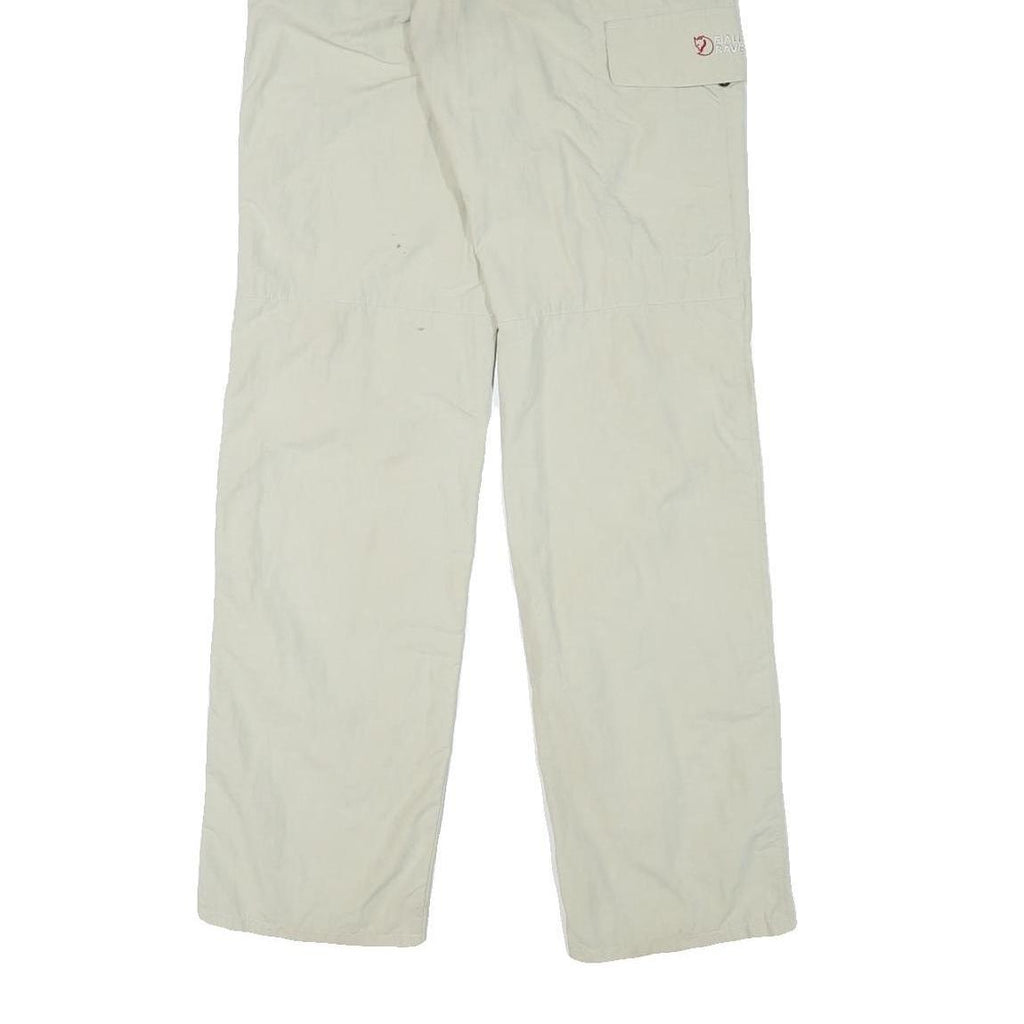 FJALLRAVEN Mens Polyester Blend Beige Regular Straight Trousers W29 L34 Outdoor