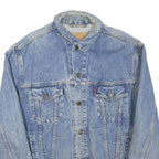LEVI'S Mens Blue Denim Jacket L Cotton Blend Button Closure Classic Fit Vintage