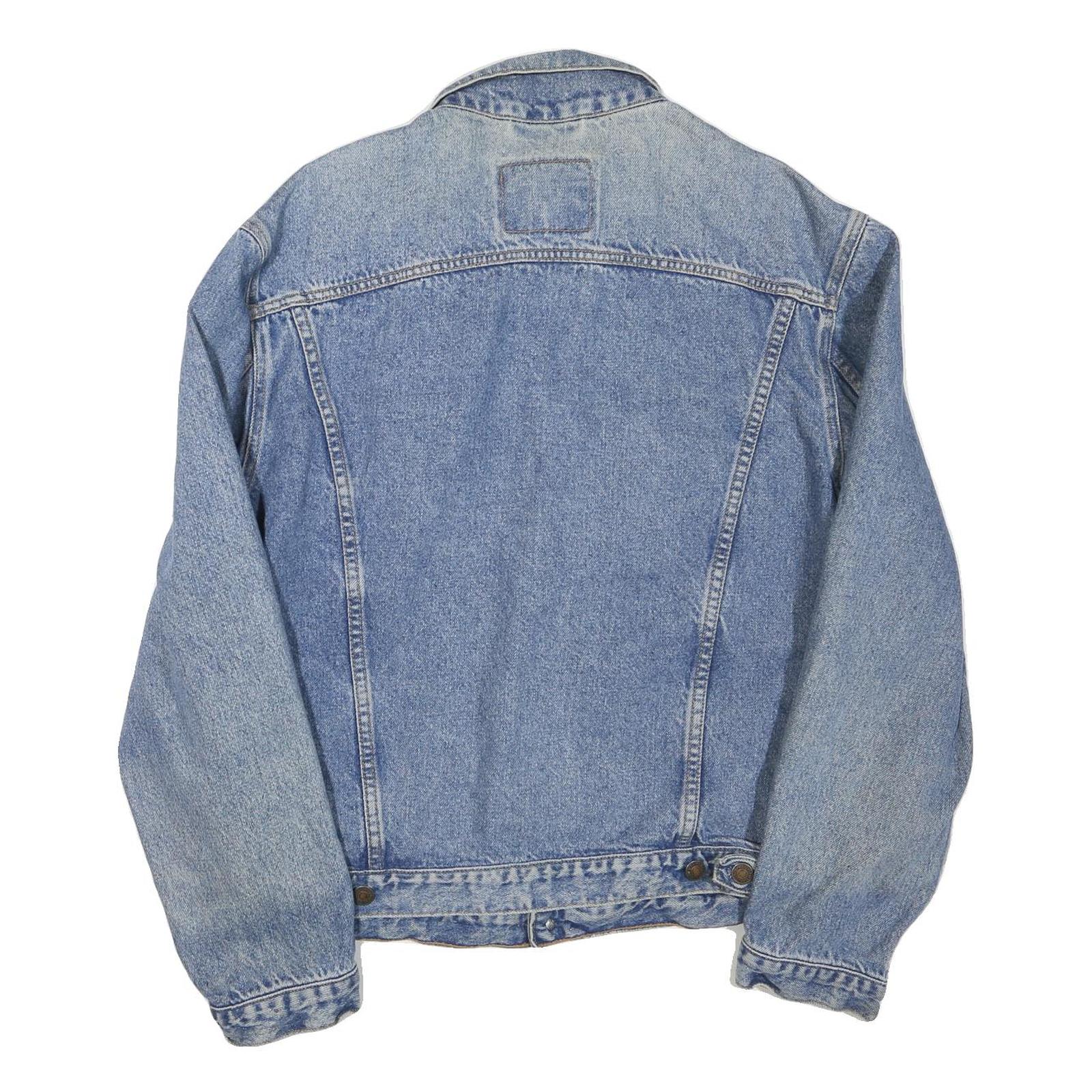 LEVI'S Mens Blue Denim Jacket L Cotton Blend Button Closure Classic Fit Vintage