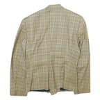 URSULA CONZEN Womens Blue & Yellow Wool Checked Double Breasted Jacket UK 12