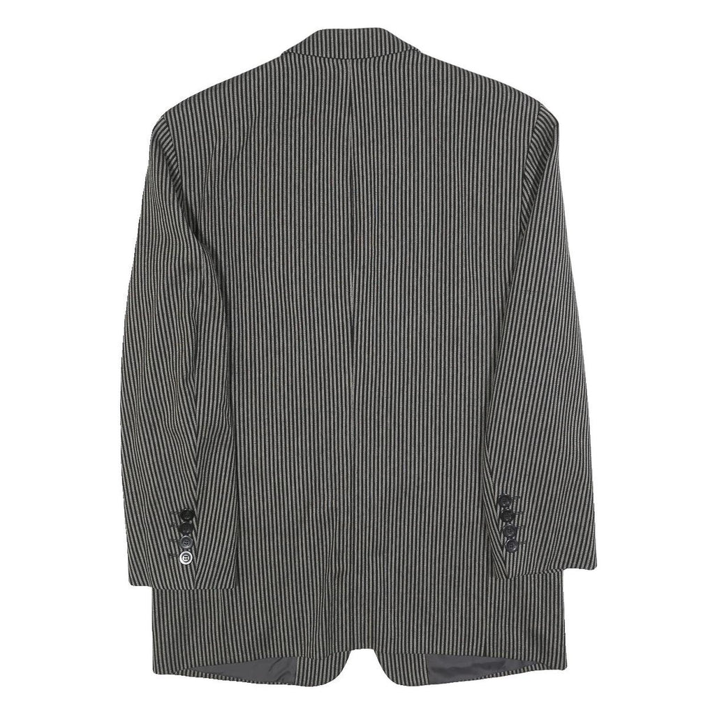 GARDEUR Mens Black & Grey Wool Blend Button Jacket M Woven Classic Tailored