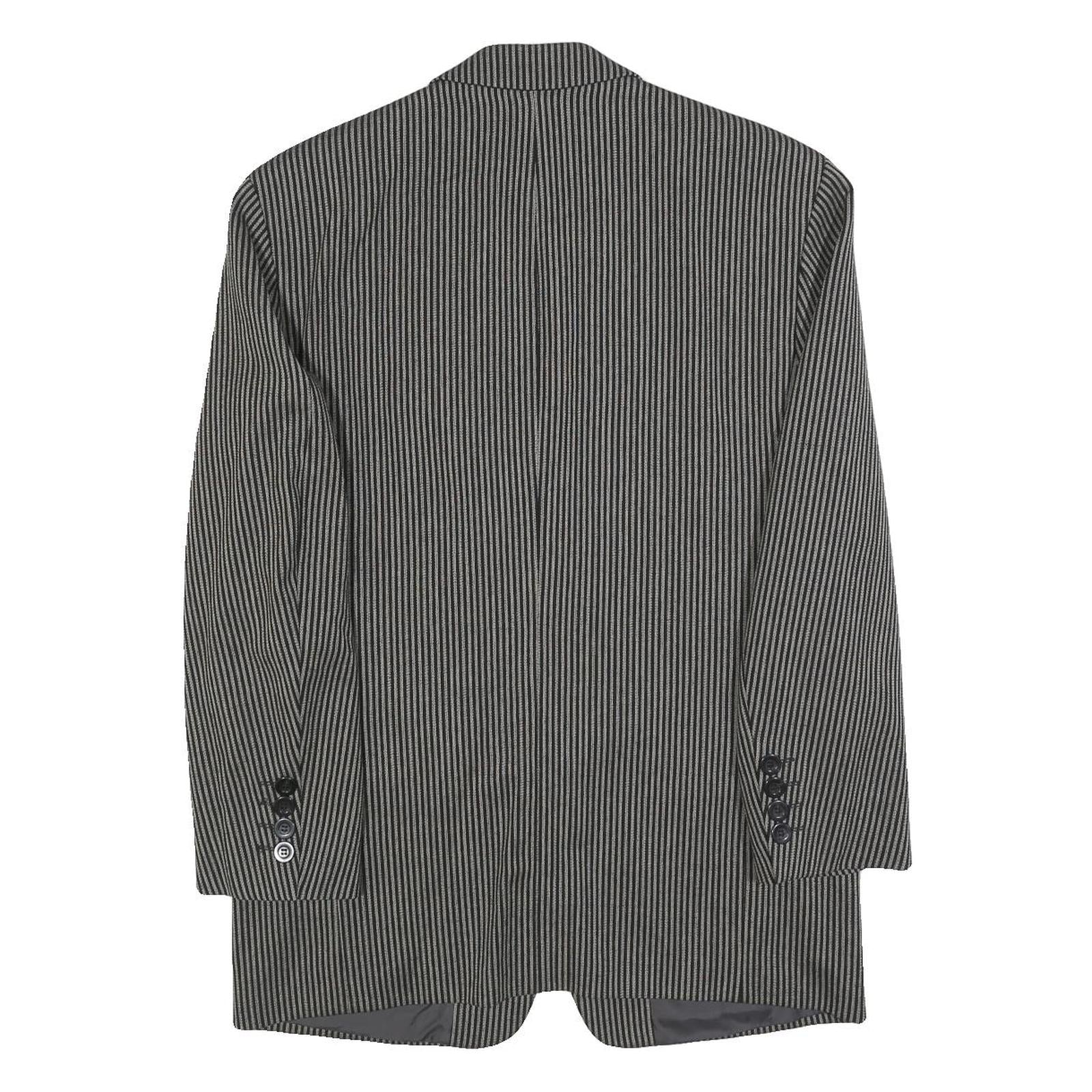 GARDEUR Mens Black & Grey Wool Blend Button Jacket M Woven Classic Tailored