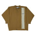 BLOND Mens Brown & Cream Button Jacket M Polyester Blend Stripe Casual Overshirt